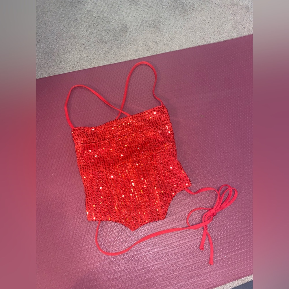 NWT sparkly red crop top super cute - Picture 8 of 11